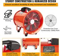 Nuovo Portatile Ventilatore Assiale Officina Estrattore Industriale Fan 8/2.5cm