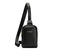 Nuovo PU tinta unita moda una spalla Messenger Bag piccole borse a tracolla per le donne, Nero , Taglia unica