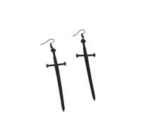 Nuovo Punk Nero Argento Lega Croce Spada Orecchini Pendenti Vintage pugnale esagerato orecchino Moda Donna Gioielli Regali Nice Processing