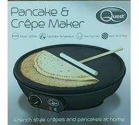 Nuovo Quest Pancake&crepe Maker 1000W Regolabile Temperatura Accessori Incluso
