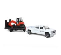Nuovo Ray 1/43 Chevy Pickup E Rimorchio Con Escavatore Kubota KX040-4 SS-34223