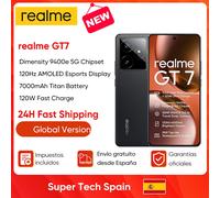 Nuovo realme gt7 5G Smartphone 1.5K + 120Hz Display HD 6000nit Pro-Esports Display 120W Super Charge 7000mAh Batteria 50MP Fotocamera IceSense Black 24h Ship