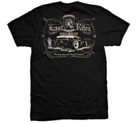 Nuovo Red Devil Last Rites Stampa Sul Retro Nero Tee Shirt Piccola-5XL