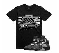 Nuovo Retro Kings AJ5 ANTRACITE Let Me Ride T-Shirt Piccola-3XL Impegnata