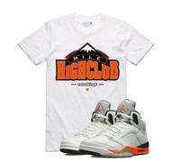 Nuovo Retro Kings AJ5 Totale Arancione Mile High Bianco Maglietta