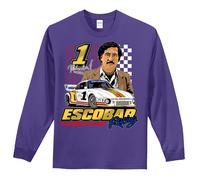 Nuovo Retro Kings x Swod Escobar Racing Purple T-Shirt LS SM-4XL Made In USA