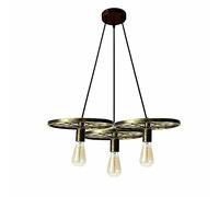 Nuovo Retro Vintage 3 Testa Del Metallo Lampada A Sospensione Easy Fit Industrial E27 Ruota Paralume (Rame Spazzolato)