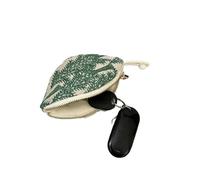 Nuovo ricamato mini portamonete sacchetto di cotone portachiavi pendente della chiusura lampo piccola borsa chiave dell'automobile, Scatola rotonda grigia, Taglia unica