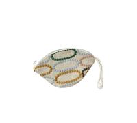 Nuovo ricamato mini portamonete sacchetto di cotone portachiavi pendente della chiusura lampo piccola borsa chiave dell'automobile, Scatola quadrata nera, Taglia unica
