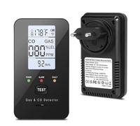 Nuovo rilevatore di carbonio, rilevatori monossido e gas combustibile 4 in 1, con temperatura, umidità for cucina, hotel(Black)