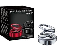 Nuovo Riscaldatore Molecolare Cinetico Portatile 2025, Ventilatore Riscaldante per Vetri Auto, Ornamento per Aromaterapia con Doppio Anello Rotante Sospeso a Sospensione Solare, Per Auto, Soggiorno