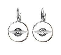 Nuovo ROUTE 66 Francese Gancio Orecchino USA ROUTE 66 Strada Logo 16mm Vetro Cabochon Gioielli Accessorio Per Le Donne Weathered Segnale Stradale Regalo