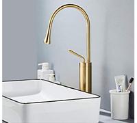 Nuovo Rubinetto Del Bacino Miscelatore Monocomando Per Lavabo Con Rotazione A 360 ° Rubinetto In Ottone Per Lavabo Da Cucina O Bagno Miscelatore Lavello Per Acqua Spazzola Dorata A