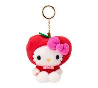 NUOVO Sanrio Hello Kitty Fruit Design Portachiavi Borsa Charm 4,7"H con Cap...