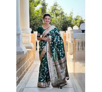Nuovo Saree Da Sposa Per Festa Con Blusa Bollywood In Seta Sari Indiano