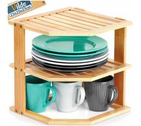 NUOVO scaffale angolare da cucina Vilde bambù 3 piani organizer scaffale per ...