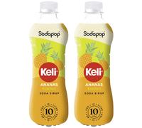 NUOVO sciroppo di ananas Sodapop Keli 2x500 ml sciroppo di frutta vegano a ba...