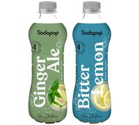 NUOVO sciroppo Sodapop Bar Edition zenzero amaro limone 2 x 500 ml sciroppo p...