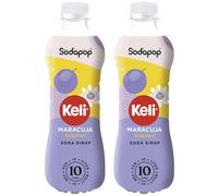 NUOVO sciroppo Sodapop Keli Maracuja 2x500 ml frutto della passione vegan a b...