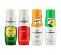 NUOVO sciroppo Sodastream Cola + Mirinda + zenzero + 7UP, concentrato, 4 pz, ...