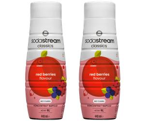NUOVO sciroppo SodaStream frutti di bosco 2 x 440 ml sciroppo per bevande sen...