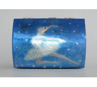 Nuovo Scrigno Del Tesoro Stile Metallico Fairy Gioielli Musica Scatola CM Cigno