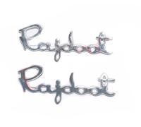 Nuovo set badge monogramma pannello laterale Rajdoot metallo cromato