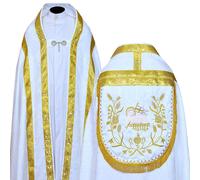 Nuovo set bianco di punta e stola con ricamo Agnus Dei, Capa pluviale,...