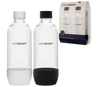 NUOVO set bottiglie SodaStream 2 x 1 L JET bianco nero lavabile in...