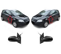 Nuovo Set Coppia Specchietti Retrovisori VW FOX 2005-2009 Manuale Nero LHD
