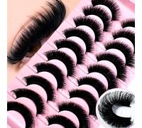 Nuovo set da 10 paia, ciglie finte naturali spesse e soffici, creano ciglie morbide e voluminose in stile mink, sottili e riutilizzabili, 8D spesse e di lunga durata, creano un effetto lifting dell'oc