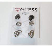 Nuovo Set Di 3 GUESS Color Argento Orecchini; Zebra Cuori +" G + Strass Borchie