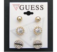 Nuovo Set Di 3 Guess Color Oro Sfera Rotonda + Cerchio Cristallo Strass