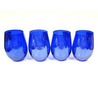 Nuovo Set Di 4 Artland Riflettente Cobalto, Blu Royal Multiuso Acqua Vetro 355ml