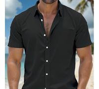 Nuovo set di camicie sexy da uomo, camicia rosa alla moda e matura, top leggero estivo con pantaloncini, maniche corte, tessuto elastico a 4 vie, adatto per vacanze, uso quotidiano, viaggio in estate 