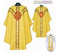 NUOVO set di indumenti e stole gialle gotiche, casula gotica, casula, casel