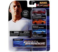 Nuovo Set Die-Cast Jada Dom's Dodge Charger, Brian's Supra E Ford Escort - 31124