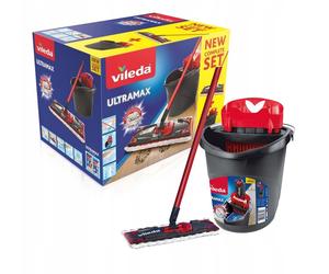 NUOVO set mop Vileda Ultramax BOX con secchio Power Zone in microfibra