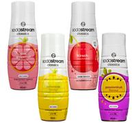 NUOVO SET SCIROPPO SODASTREAM 4x440 ml pompelmo limone ciliegia frutto della ...