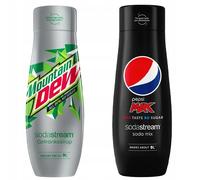 NUOVO set sciroppo SodaStream Pepsi Max Mountain Dew Zero 2 x 440 ml concentrato