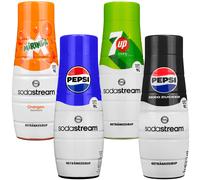 NUOVO set sciroppo Sodastream Pepsi Mirinda 7UP zero zucchero 4x440 ml...