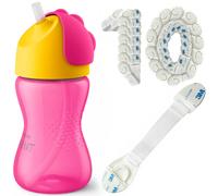 NUOVO set tazze Philips Avent SCF79802 12 m rosa giallo cannuccia