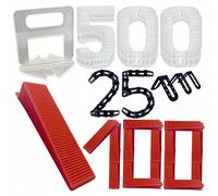 NUOVO sistema di livellamento piastrelle set 1 5 mm 500 clip 100 cunei 25 ang...