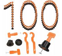 NUOVO sistema di livellamento piastrelle set 100 pezzi da 3 a 16 mm arancione...