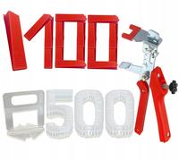 NUOVO sistema di livellamento piastrelle set 2 mm 500 clip 100 cunei pinza ai...