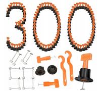 NUOVO sistema di livellamento piastrelle set 300 pezzi arancione nero da 3 a ...