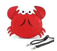 Nuovo Sleepyville Critters Borsa A Tracolla Mr. Crab 3D Rossa+Nera In Vinile
