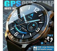 Nuovo Smartwatch GPS con Mappe Offline, Memoria, Stili Menu 3D, Lettore MP3 e MP4 TWS, Display AMOLED da 1,43'', Bussola, Braccialetto Sportivo Impermeabile per Nuoto