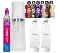 NUOVO Sodastream Gorgogliatore Acqua Terra Bianco Set con 2 Bottiglie e Sciroppi