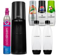 NUOVO SodaStream Gorgogliatore Acqua Terra Nero 2 Bottiglie Sciroppo QuickCon...